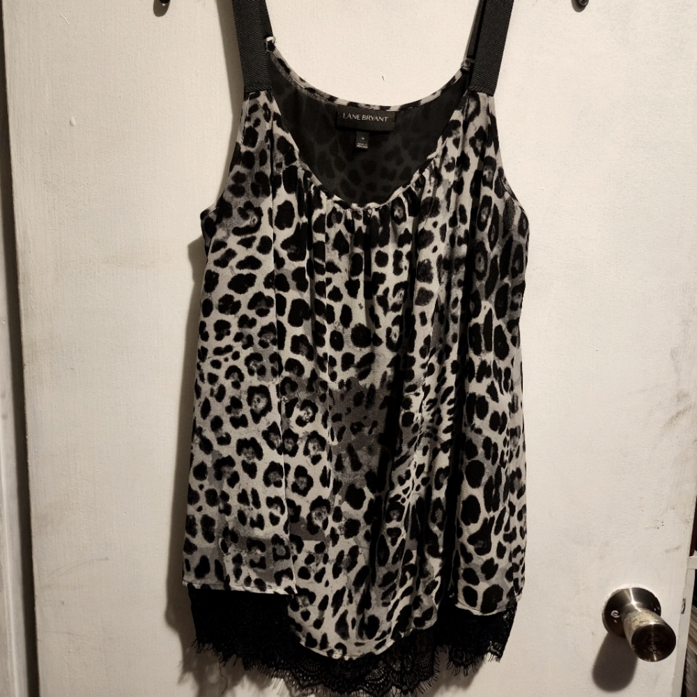 Black & gray leopard print cami